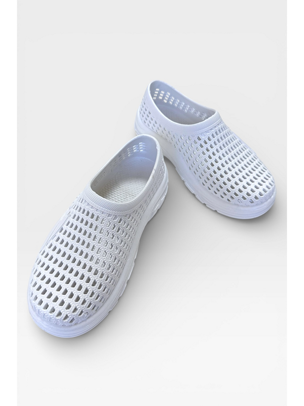 Unisex Yazlık Çok Amaçlı Havuz Plaj Bahçe Anatomik Yumuşak Taban Günlük Ayakkabı Beyaz-6