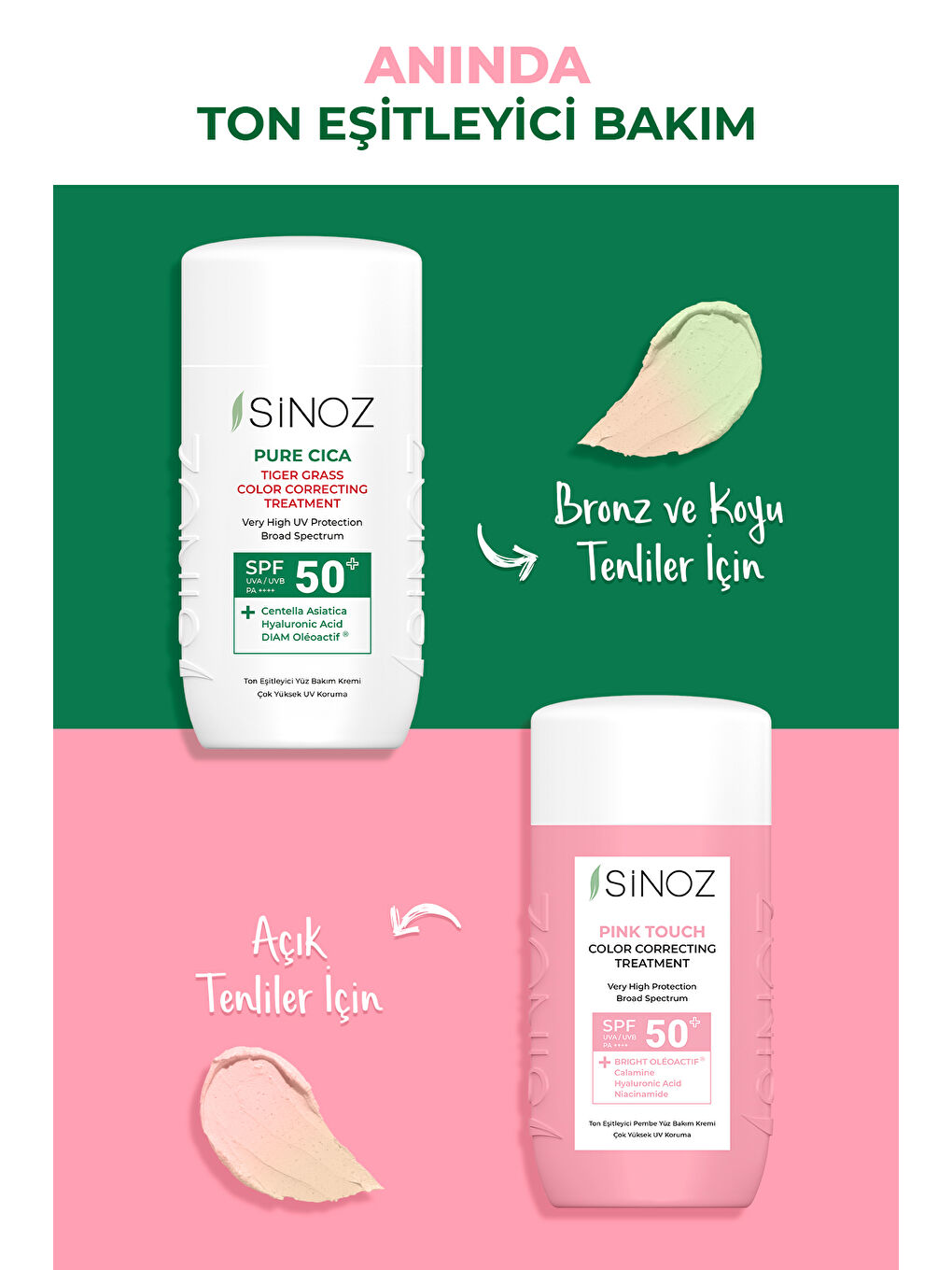 Sinoz Renksiz Spf50 Pure Cica Anında Ton Eşitleyici Yüz Bakım Kremi - Yeni Nesil Mineral Güneş Filtresi - 6