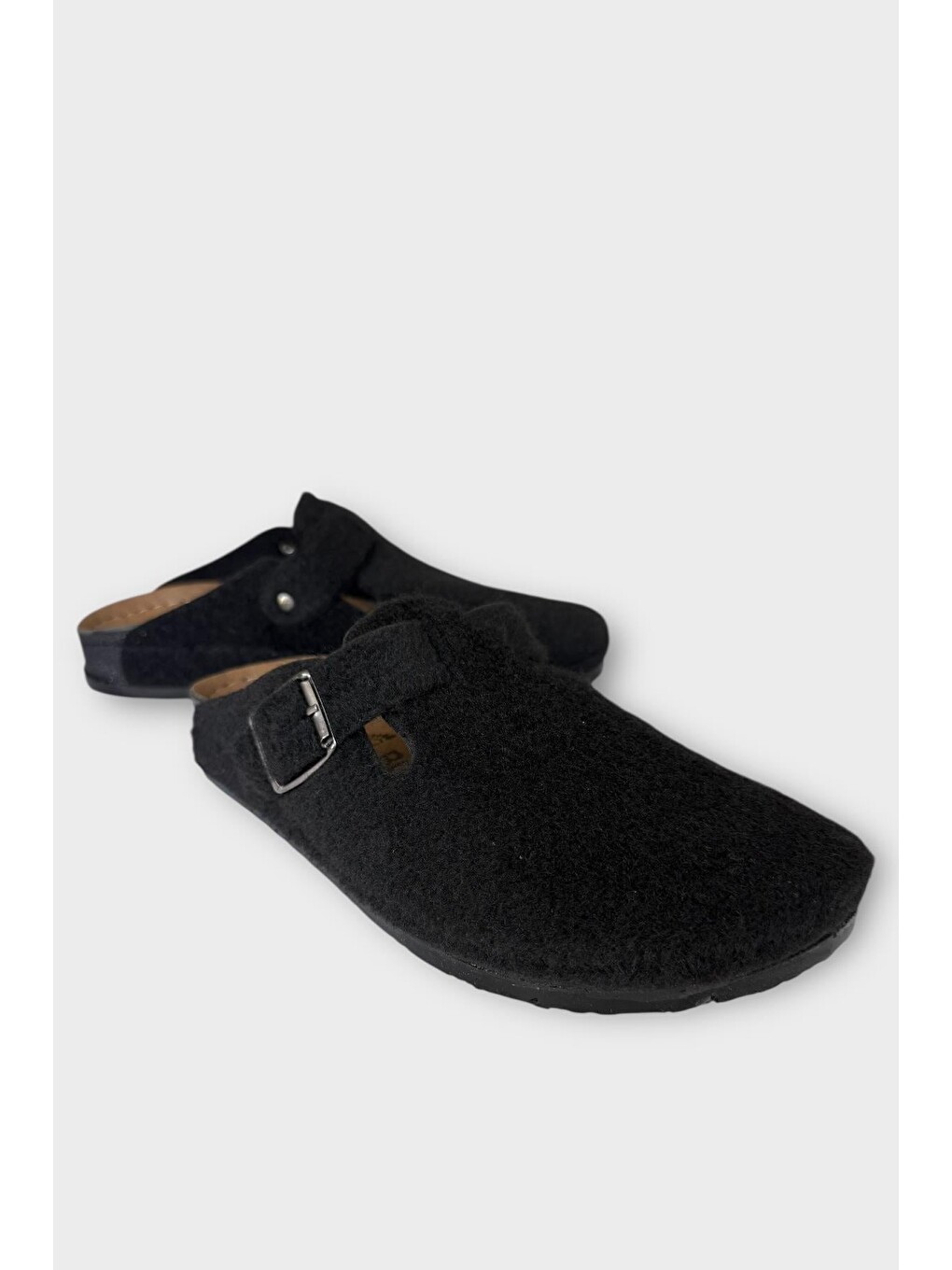 Mantar Taban Boston Birkens Model Günlük Sabo Unisex Ev Terliği Siyah - Bej-1