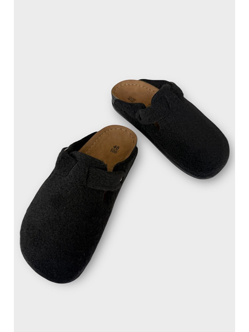 Mantar Taban Boston Birkens Model Günlük Sabo Unisex Ev Terliği Siyah - Bej-3