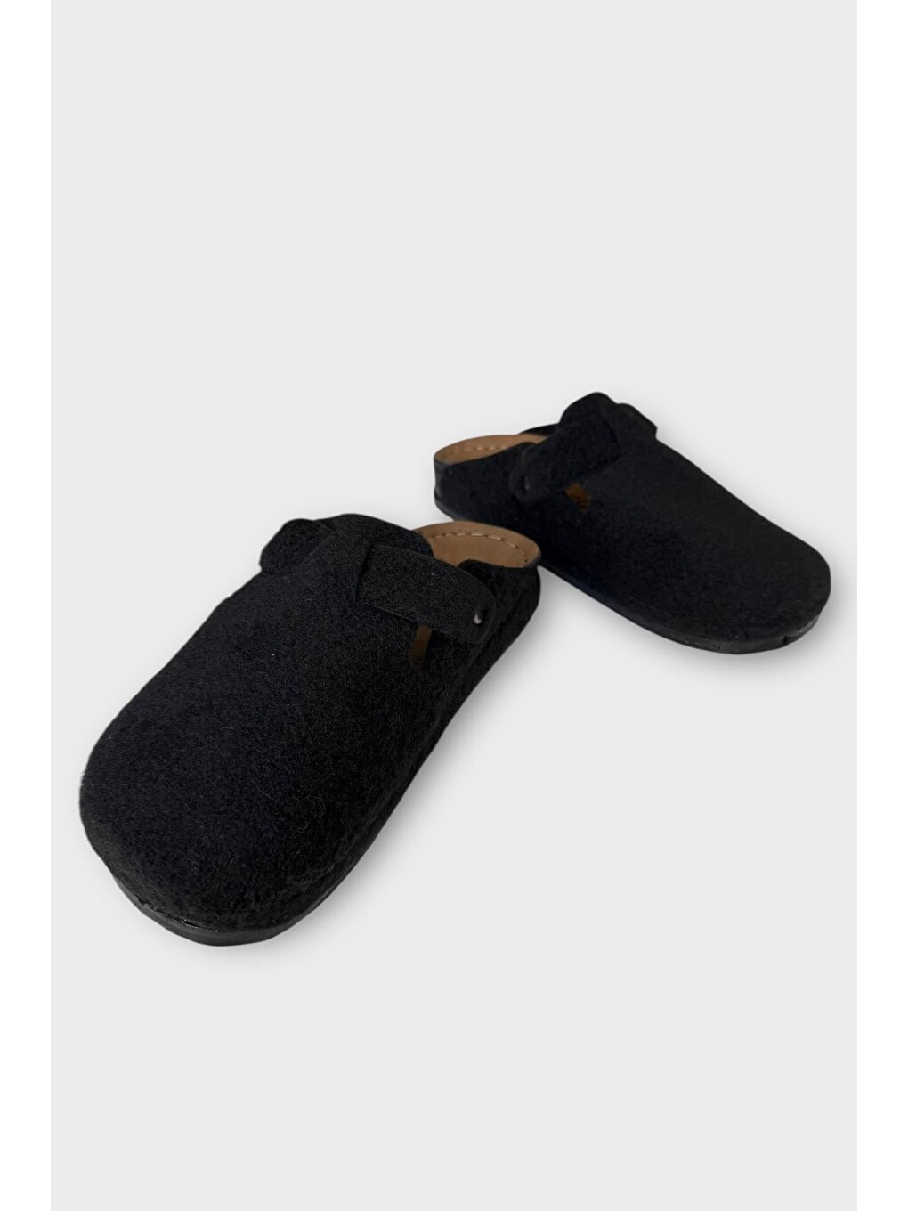 Mantar Taban Boston Birkens Model Günlük Sabo Unisex Ev Terliği Siyah - Bej-4
