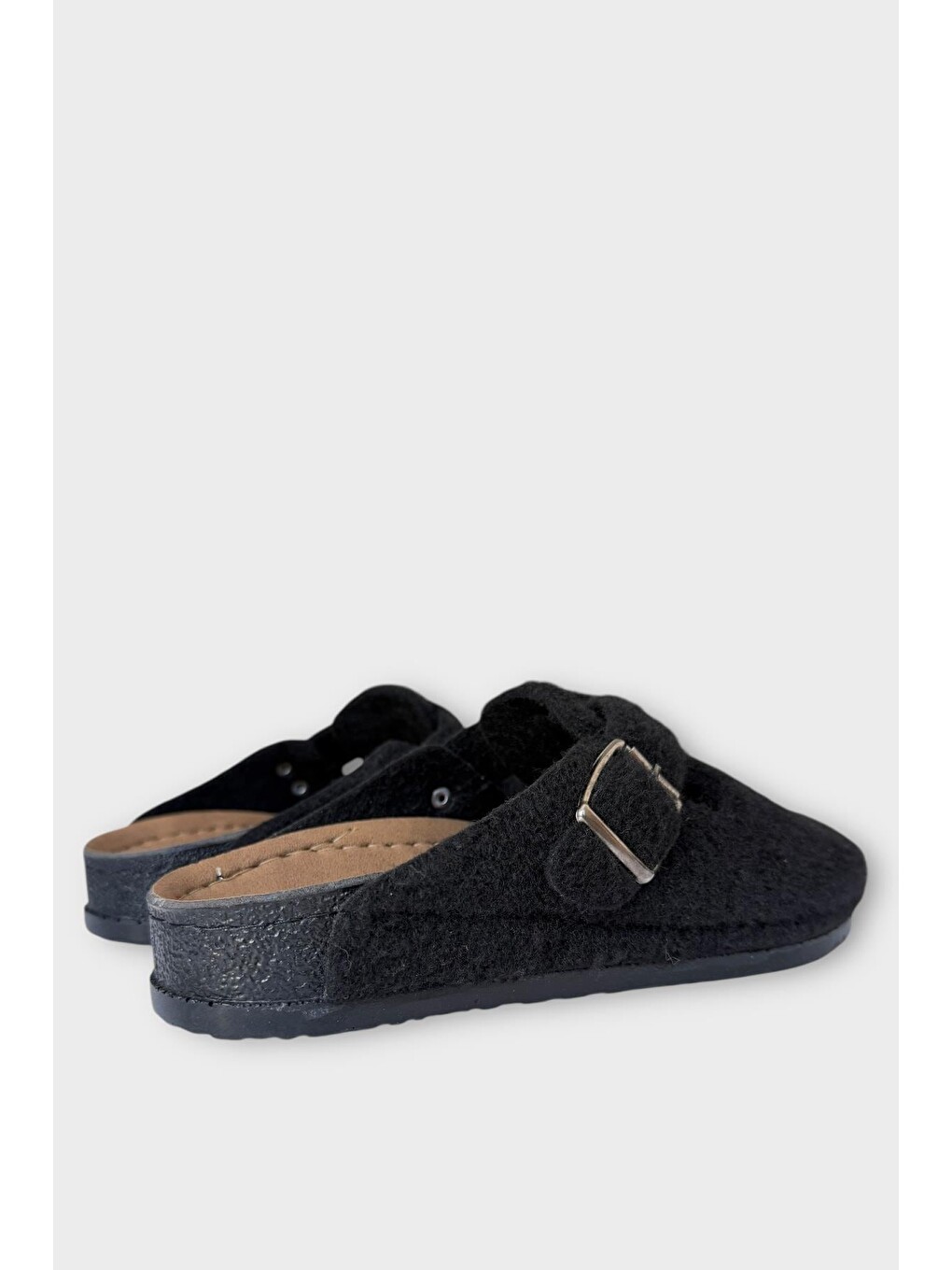 Mantar Taban Boston Birkens Model Günlük Sabo Unisex Ev Terliği Siyah - Bej-5