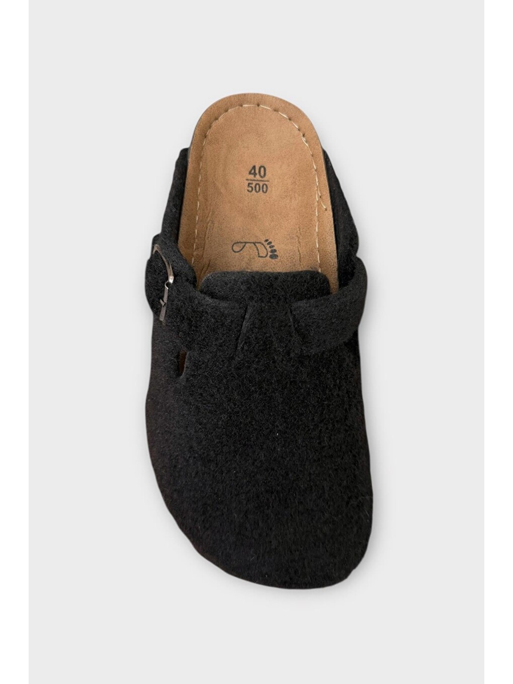 Mantar Taban Boston Birkens Model Günlük Sabo Unisex Ev Terliği Siyah - Bej-6