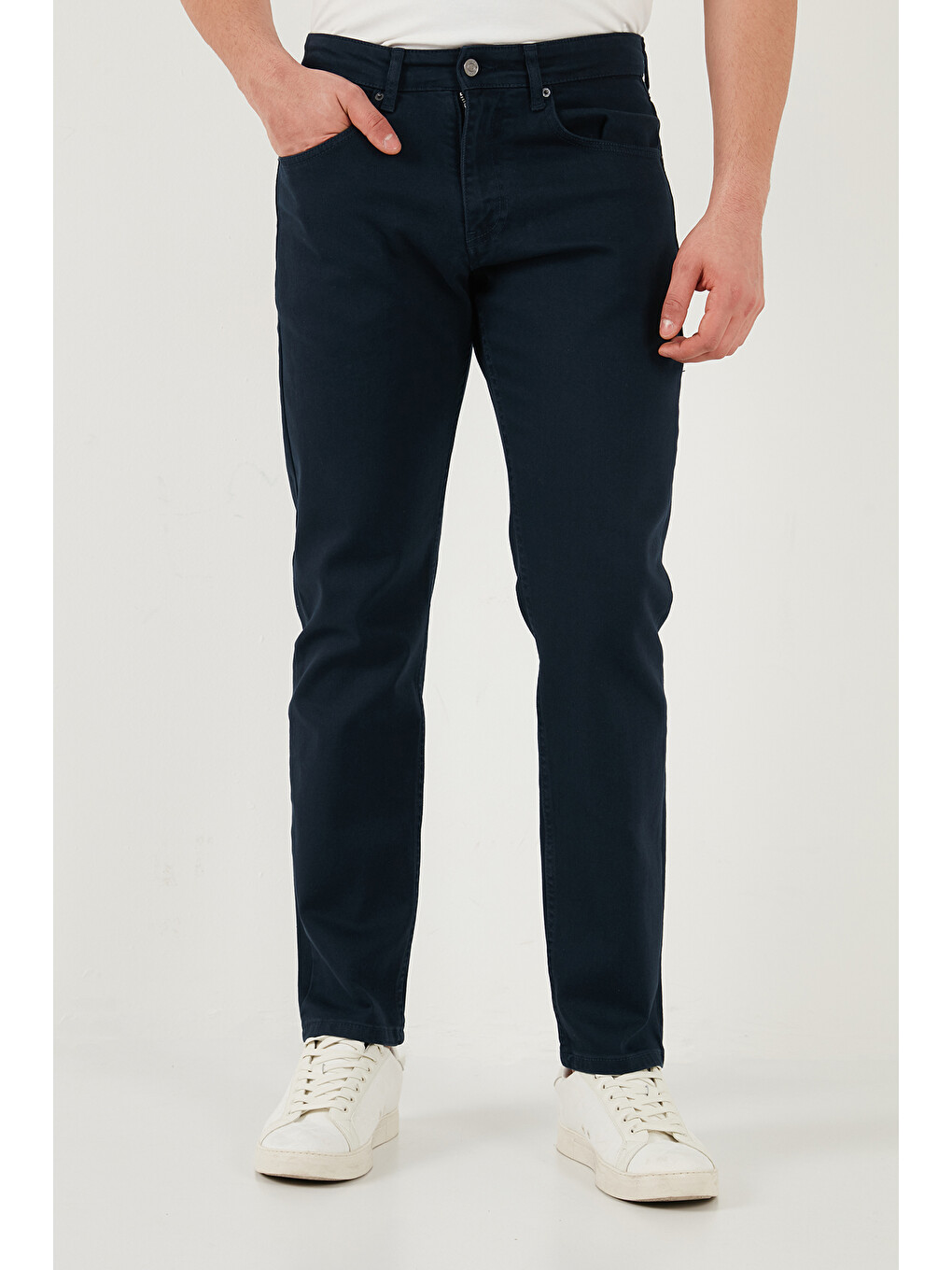 Lacivert Comfort Boru Paça Normal Bel Pantolon 4412c66texas-4