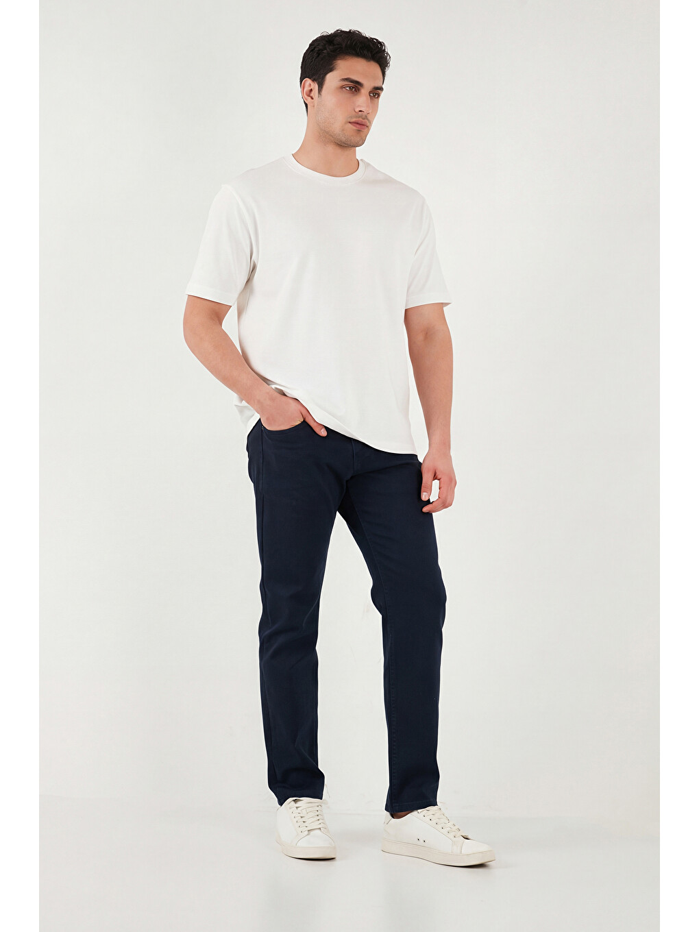 Lacivert Comfort Boru Paça Normal Bel Pantolon 4412c66texas-1