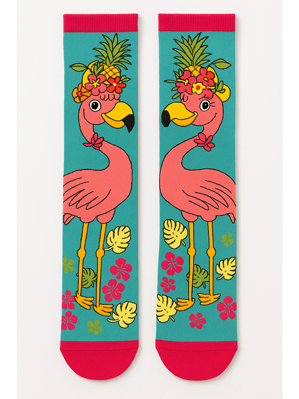 Karışık Kız Çocuk Flamingo Desenli Dizüstü Çorap-1