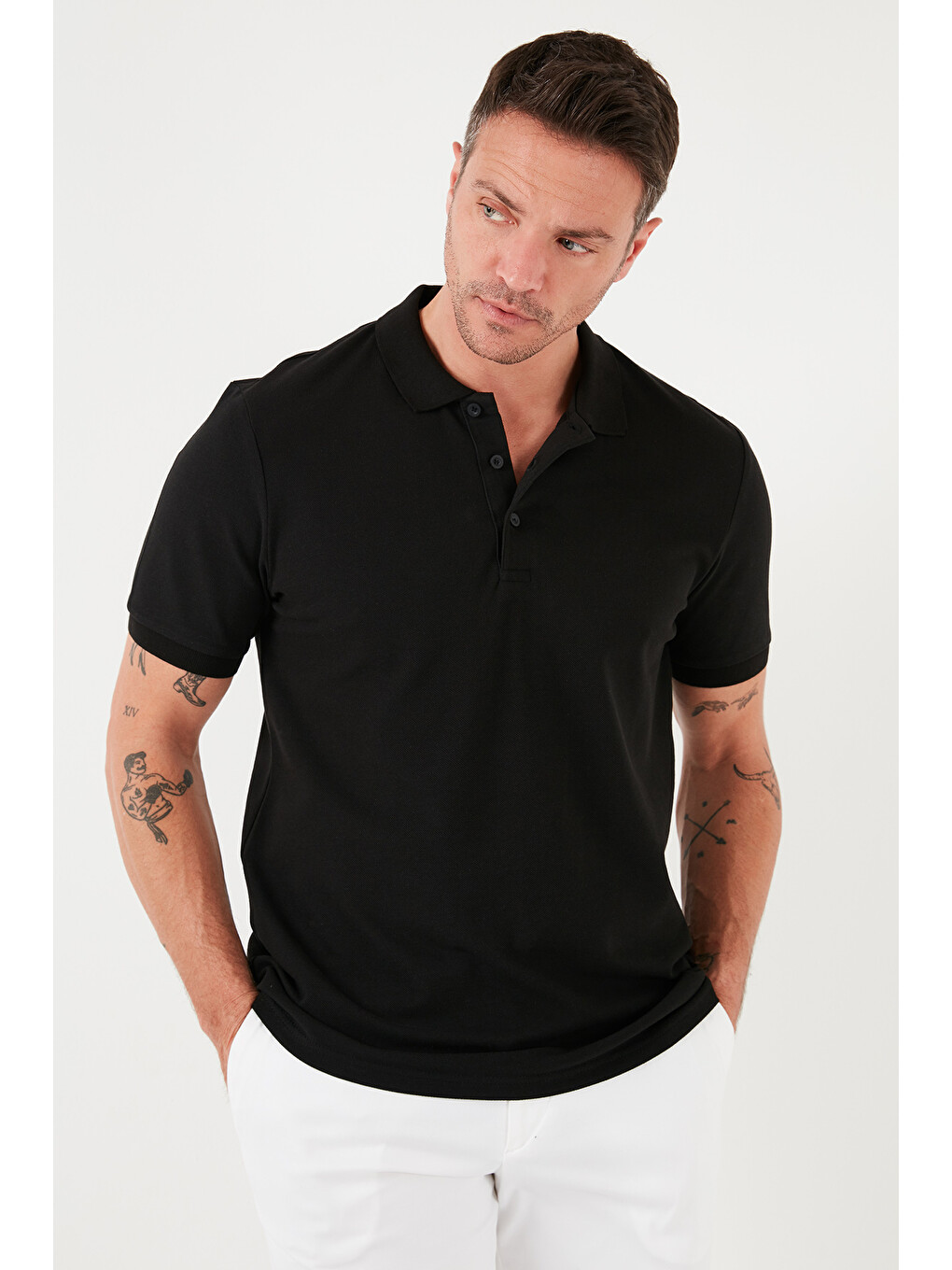 Kırmızı Pamuklu Regular Fit Düğmeli Polo Yaka 3'lü Paket T Shirt 5902127s3-1