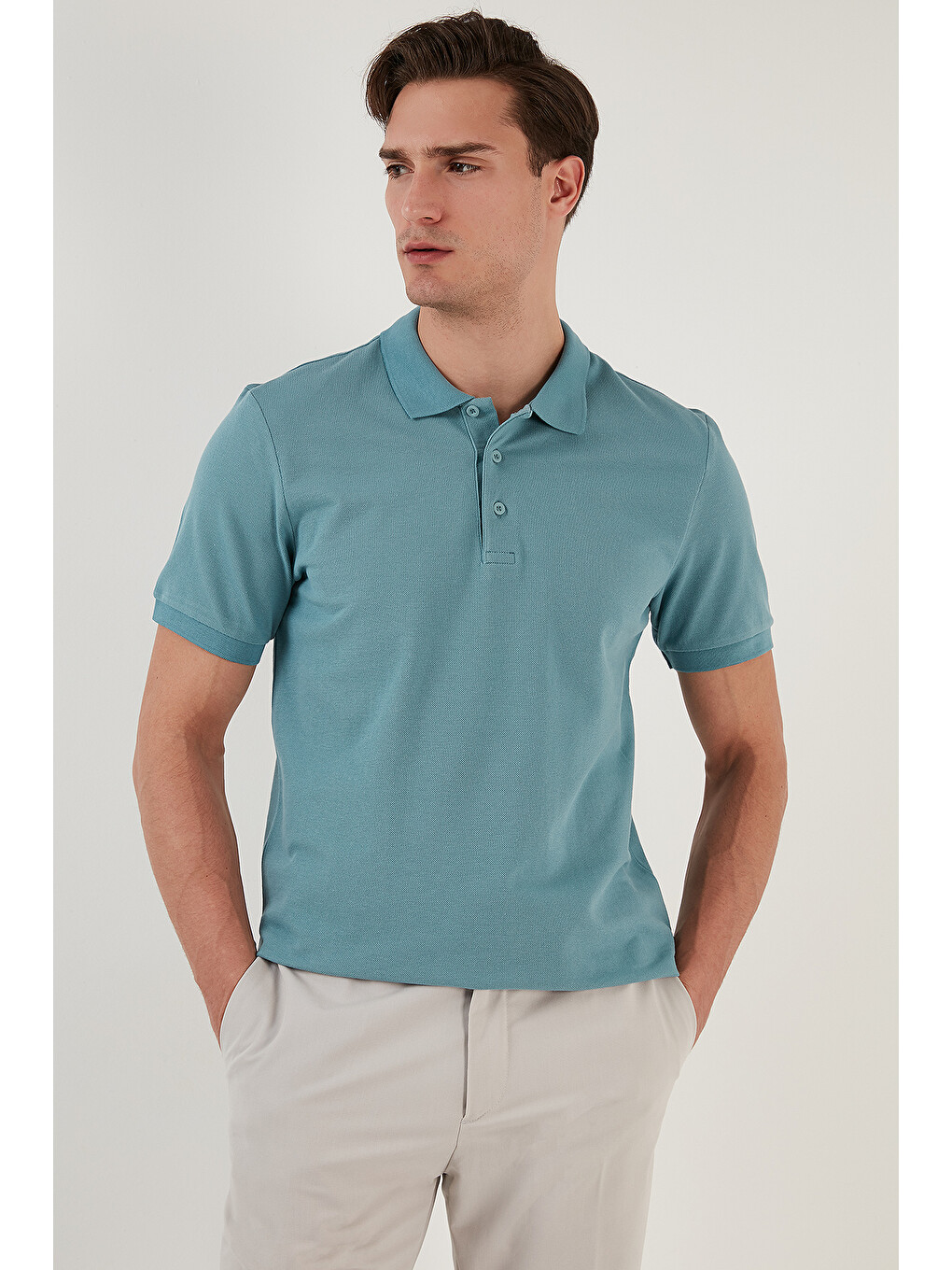 Kırmızı Pamuklu Regular Fit Düğmeli Polo Yaka 3'lü Paket T Shirt 5902127s3-3