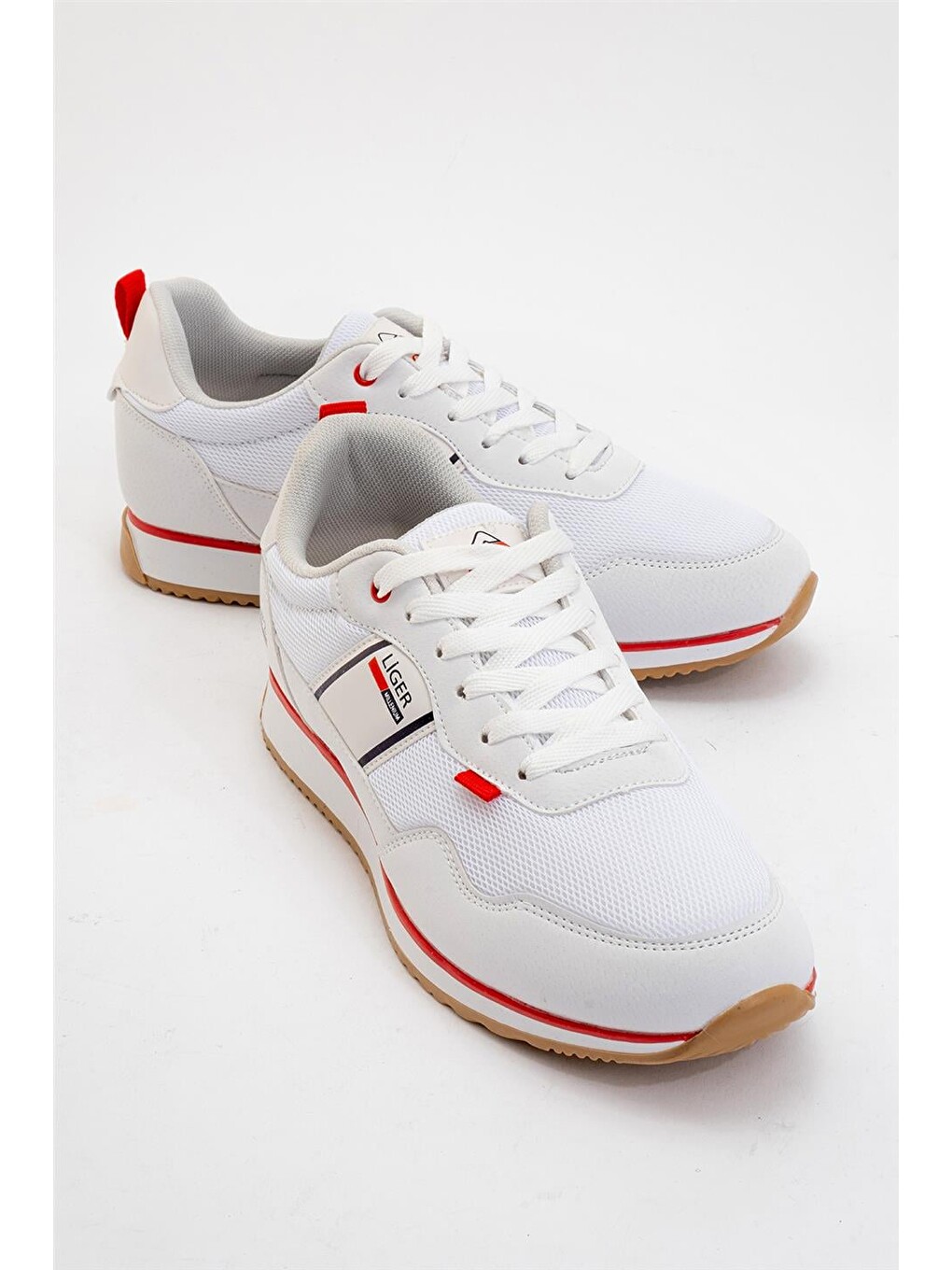 Erkek Günlük Sneaker Spor Ayakkabı Beyaz - Kirmizi-1