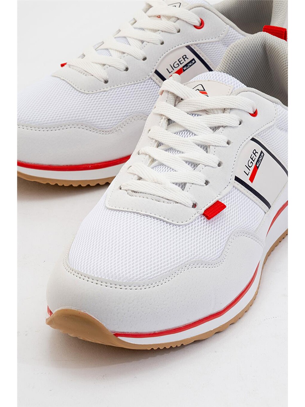Erkek Günlük Sneaker Spor Ayakkabı Beyaz - Kirmizi-2