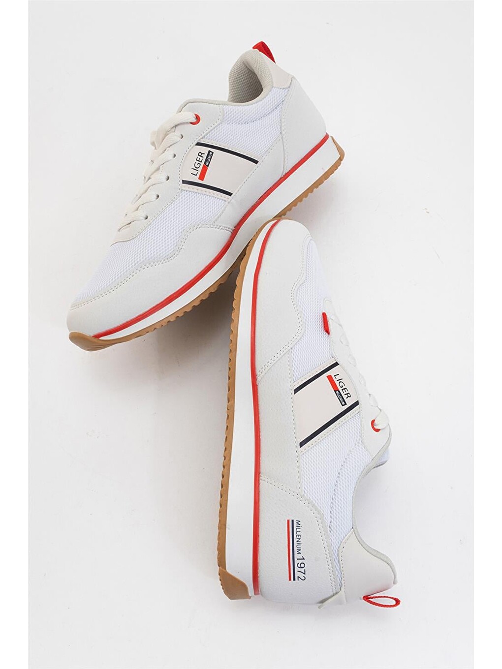 Erkek Günlük Sneaker Spor Ayakkabı Beyaz - Kirmizi-5