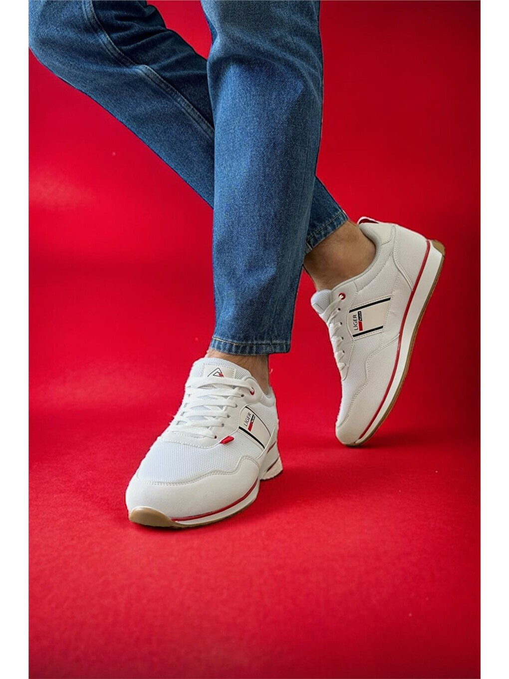 Erkek Günlük Sneaker Spor Ayakkabı Beyaz - Kirmizi-6