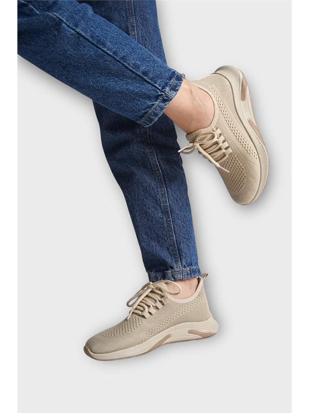 Unisex Yazlık Triko Spor Ayakkabı Bej-5