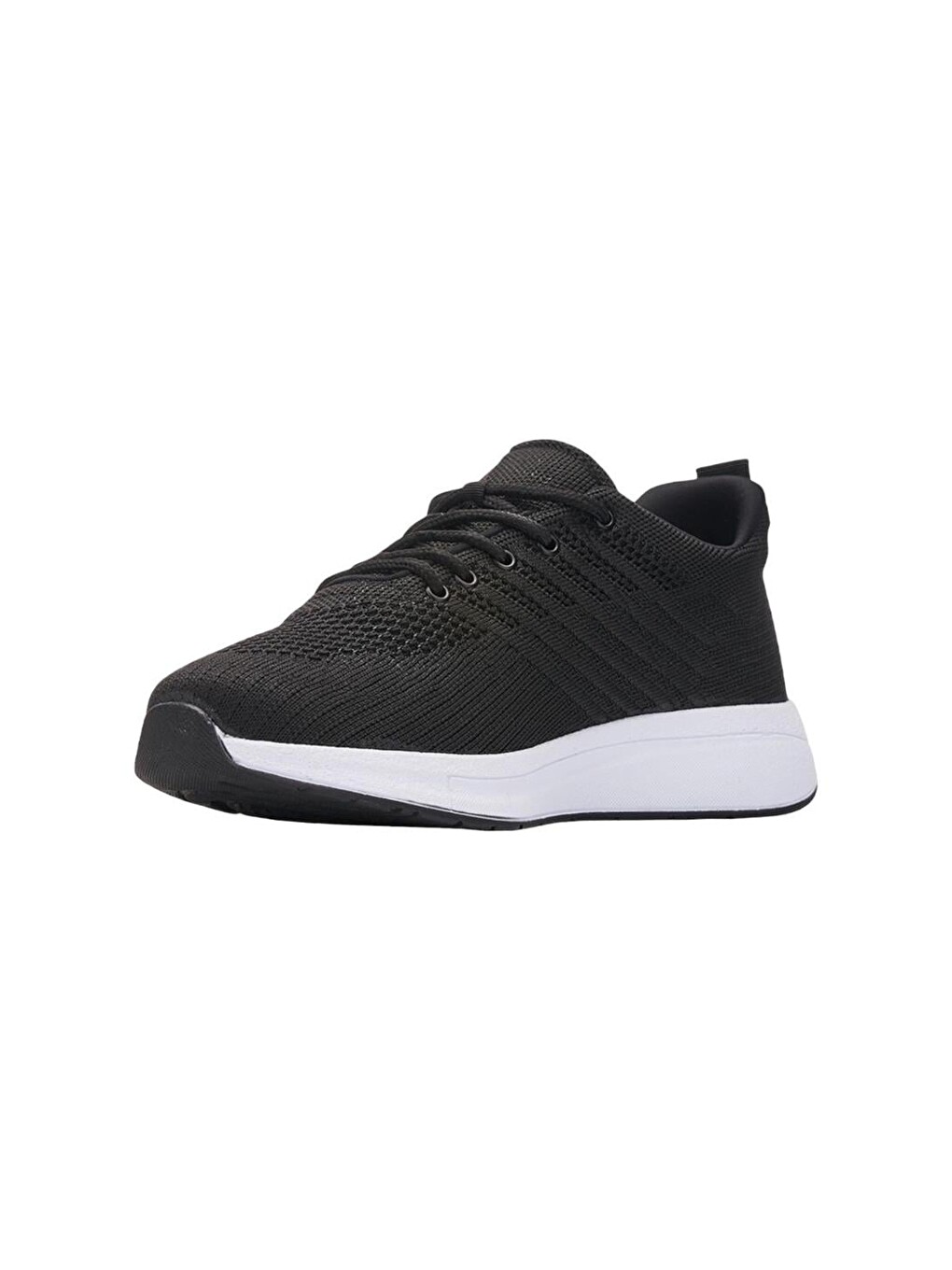 Unisex Yazlık Triko Spor Ayakkabı Siyah Beyaz-3