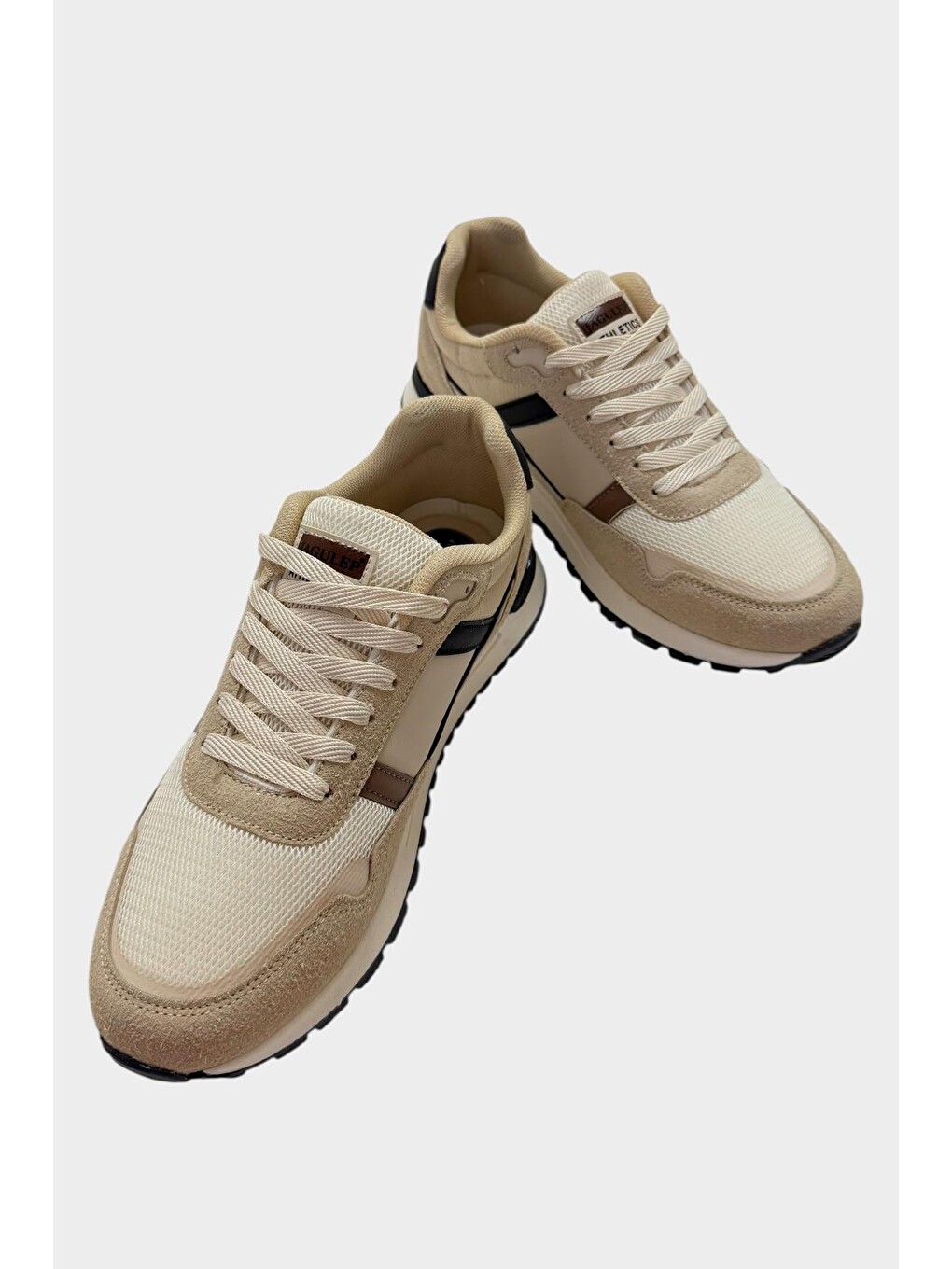 Erkek Ortopedik Günlük Yürüyüş Koşu Sneaker Spor Ayakkabı Bej-4
