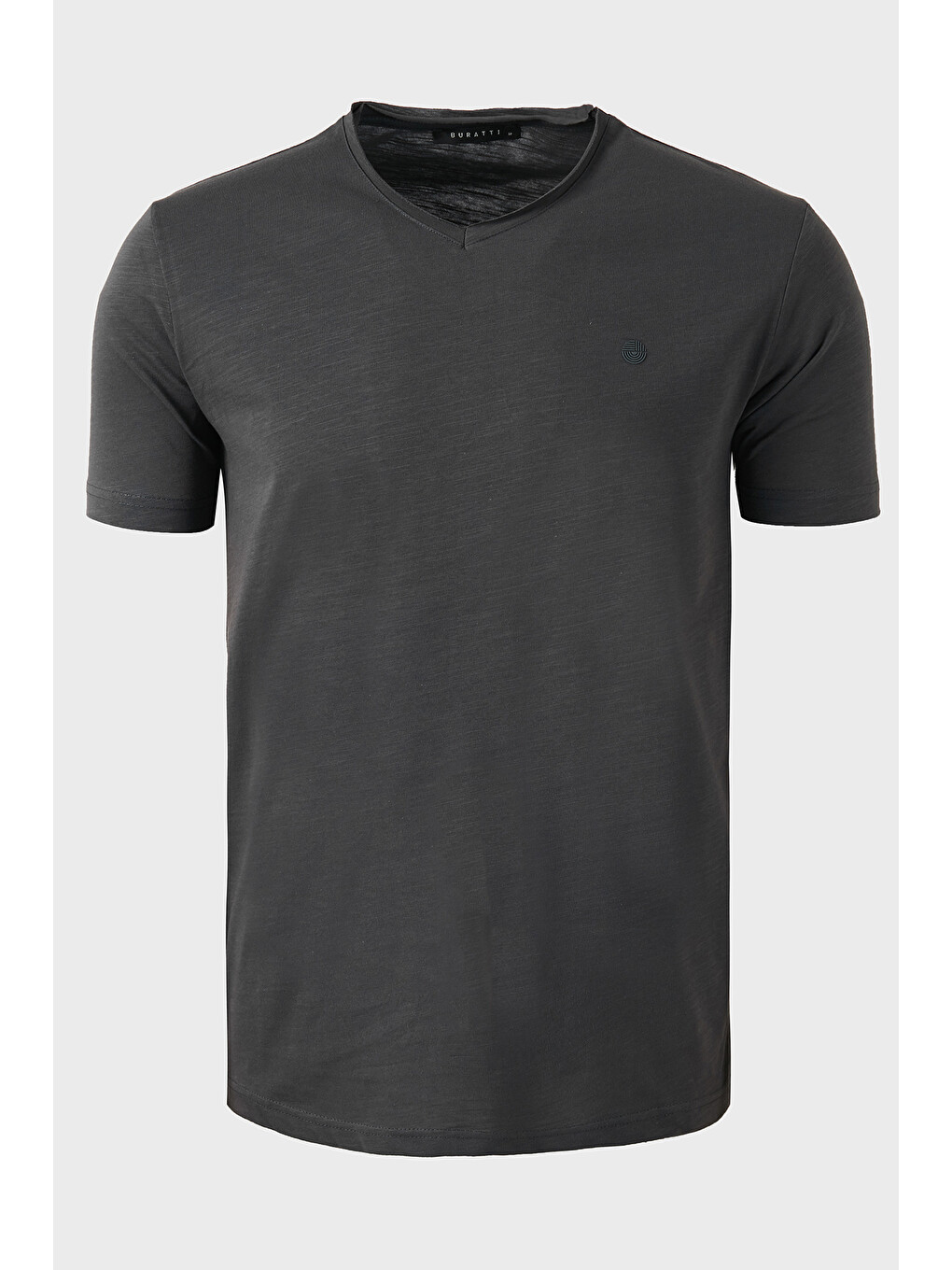 Antrasit Pamuklu Regular Fit V Yaka T Shirt 5902719-5