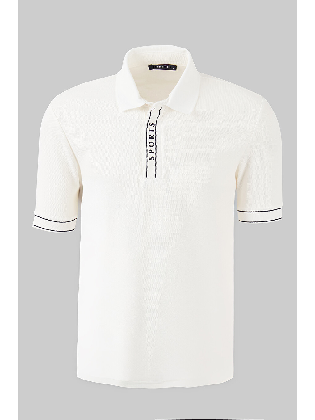 Beyaz Pamuklu Regular Fit Yarım Fermuarlı Polo T Shirt 5904073-3
