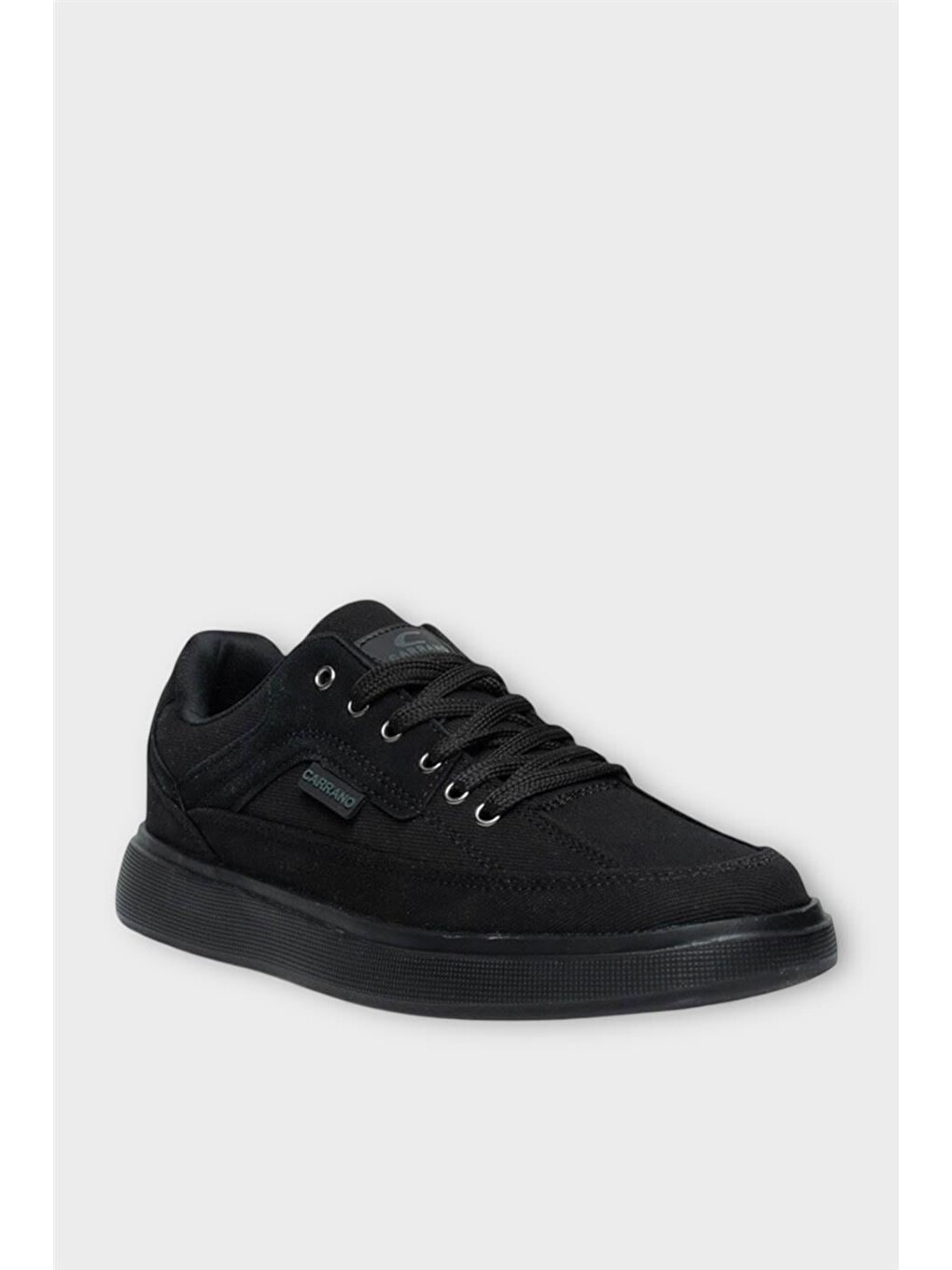 Erkek Keten Gabardin Kumaş Günlük Sneaker Ayakkabı Siyah-2
