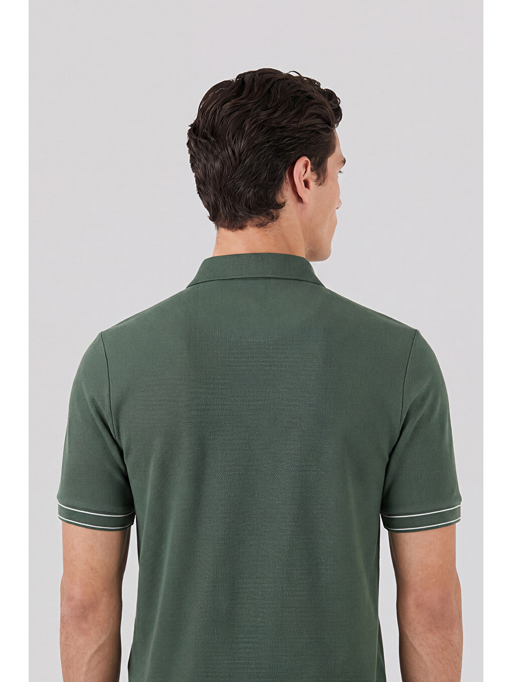 Yeşil Pamuklu Regular Fit Yarım Fermuarlı Polo T Shirt 5904073-5