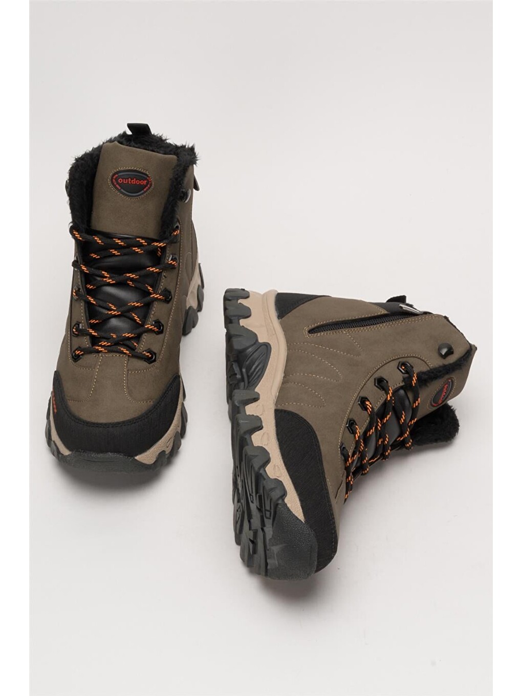 Bej Soğuk Geçirmez Unisex Uzun Outdoor Trekking Bot Ayakkabı Vizon-11