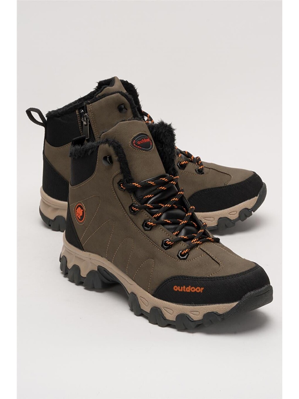 Bej Soğuk Geçirmez Unisex Uzun Outdoor Trekking Bot Ayakkabı Vizon-3
