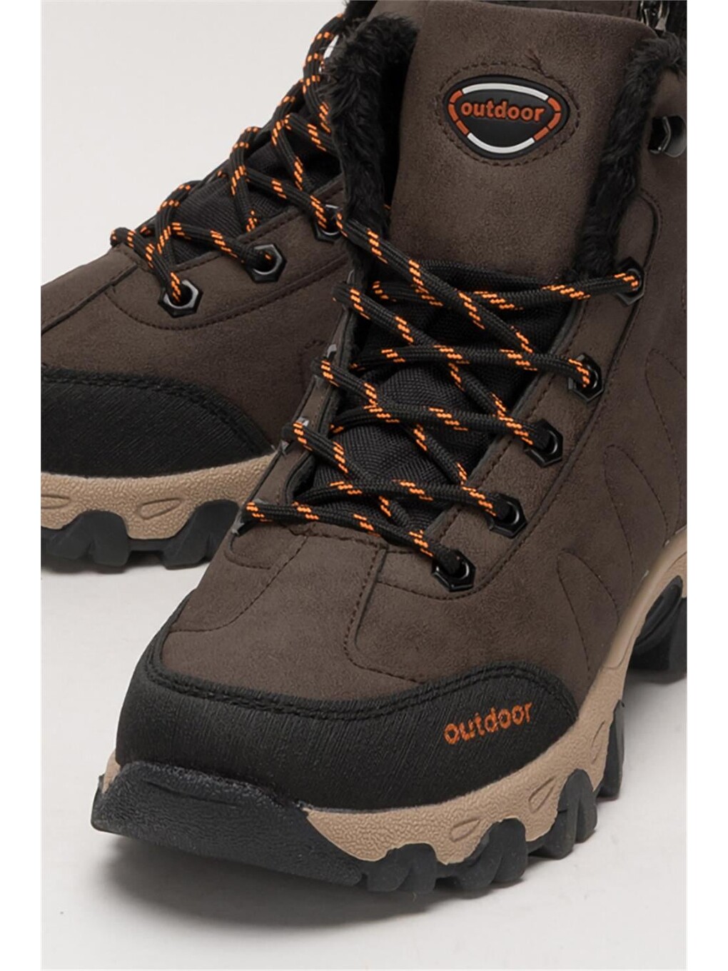 Soğuk Geçirmez Unisex Uzun Outdoor Trekking Bot Ayakkabı Kahverengi-4