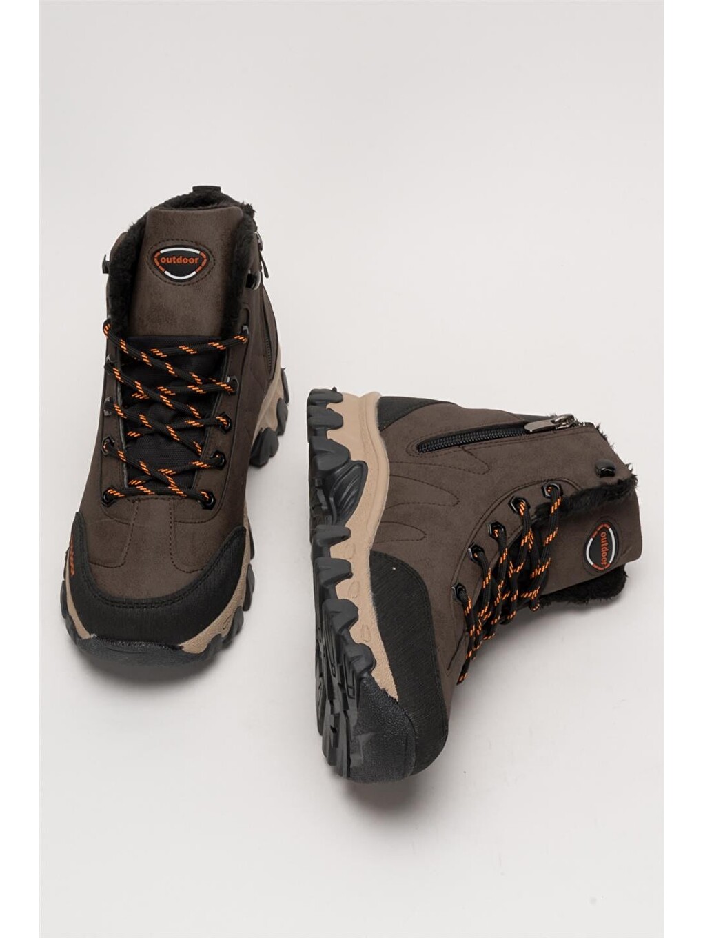 Soğuk Geçirmez Unisex Uzun Outdoor Trekking Bot Ayakkabı Kahverengi-6