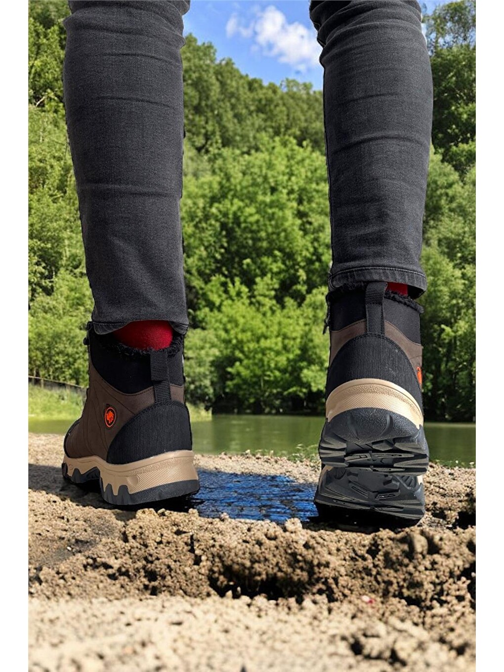 Soğuk Geçirmez Unisex Uzun Outdoor Trekking Bot Ayakkabı Kahverengi-8