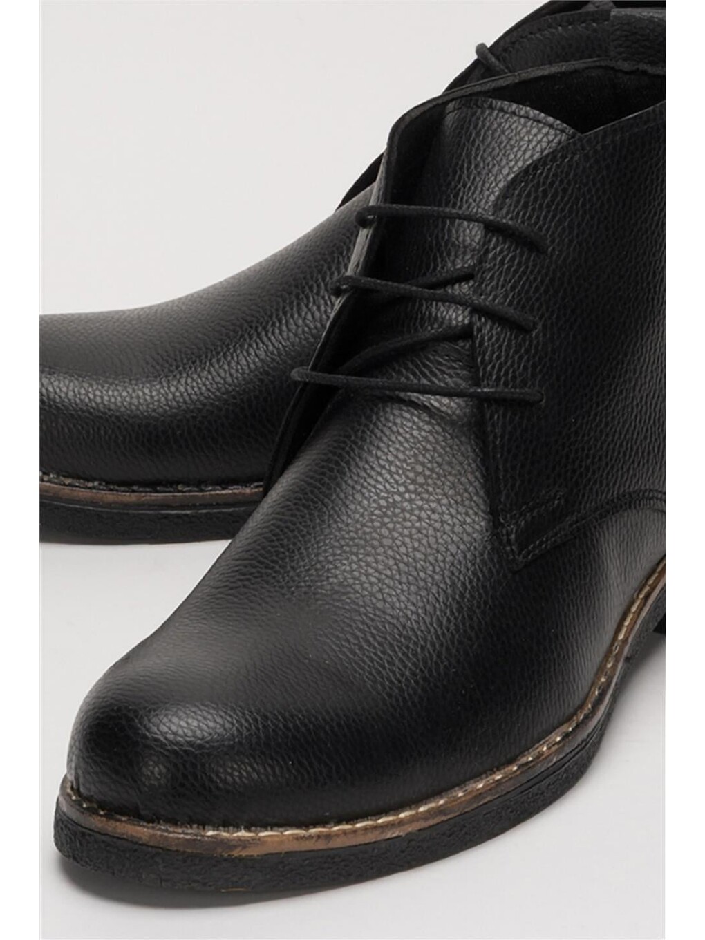 Klasik Bağcıklı Bilekte Erkek Bot Siyah-4