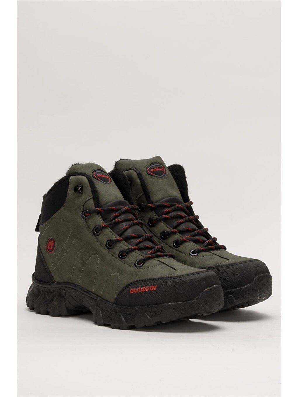 Soğuk Geçirmez Unisex Uzun Outdoor Trekking Bot Ayakkabı Haki-4