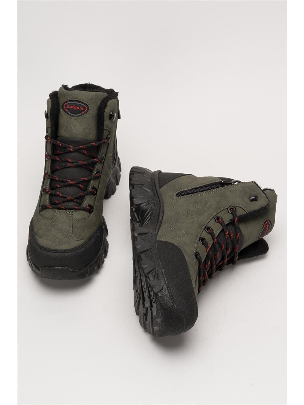 Soğuk Geçirmez Unisex Uzun Outdoor Trekking Bot Ayakkabı Haki-12