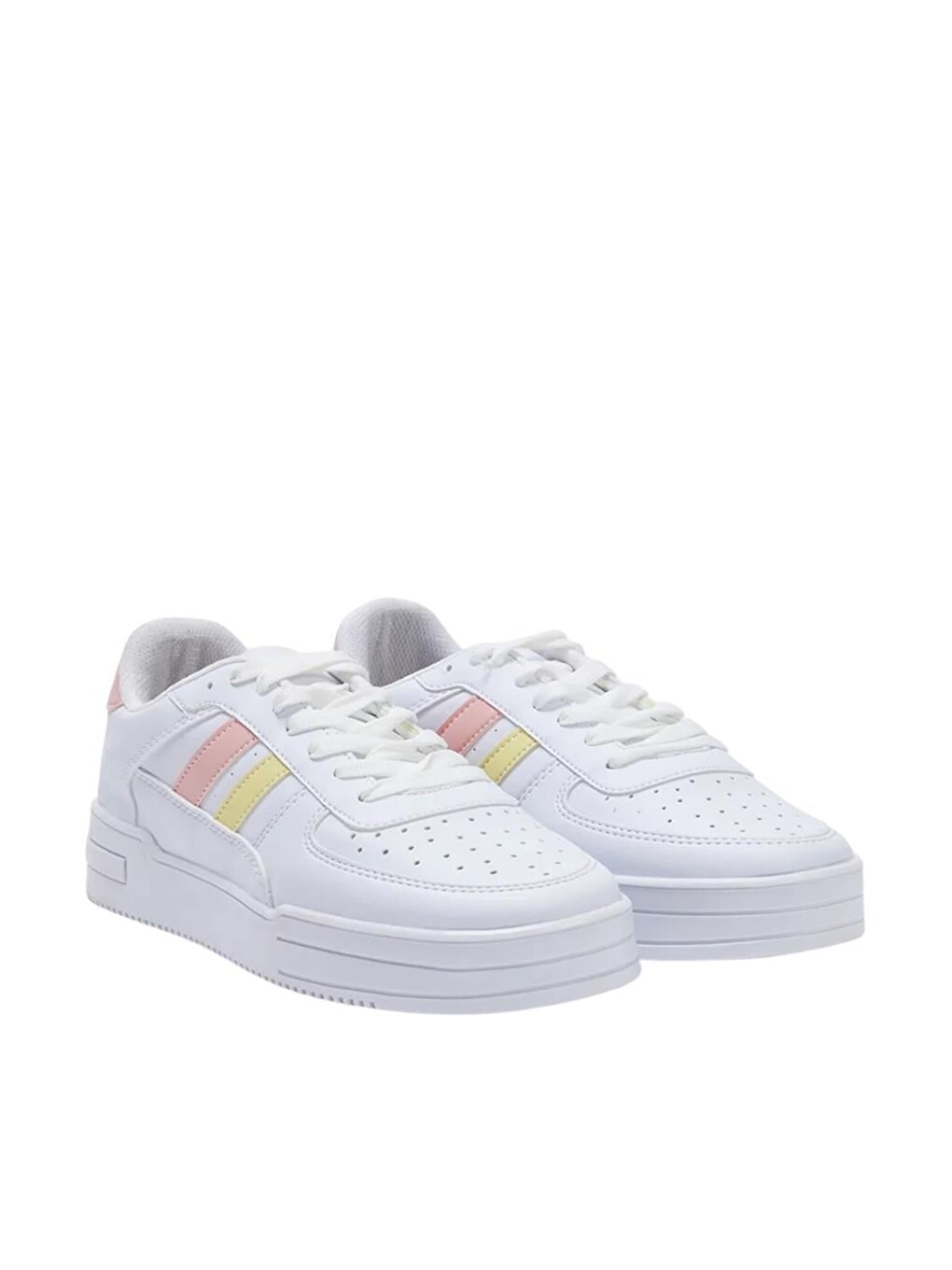 Kadın Sneaker Günlük Spor Ayakkabı Beyaz - Pudra-5