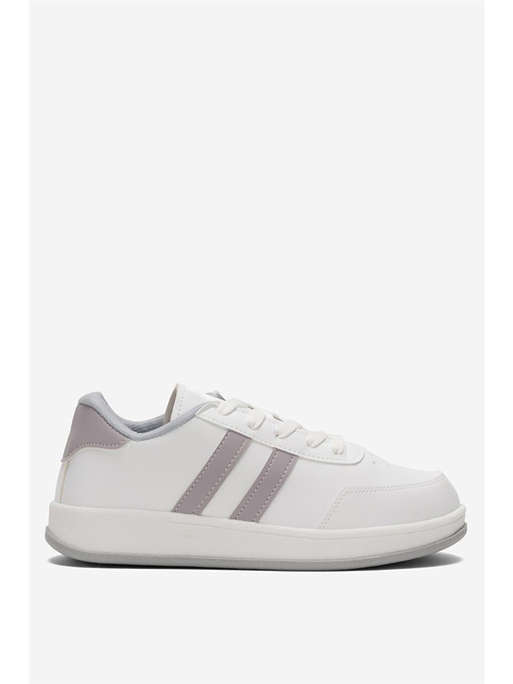 Unisex Düz Hafif Taban Günlük Sneaker Ayakkabı Beyaz - Gri