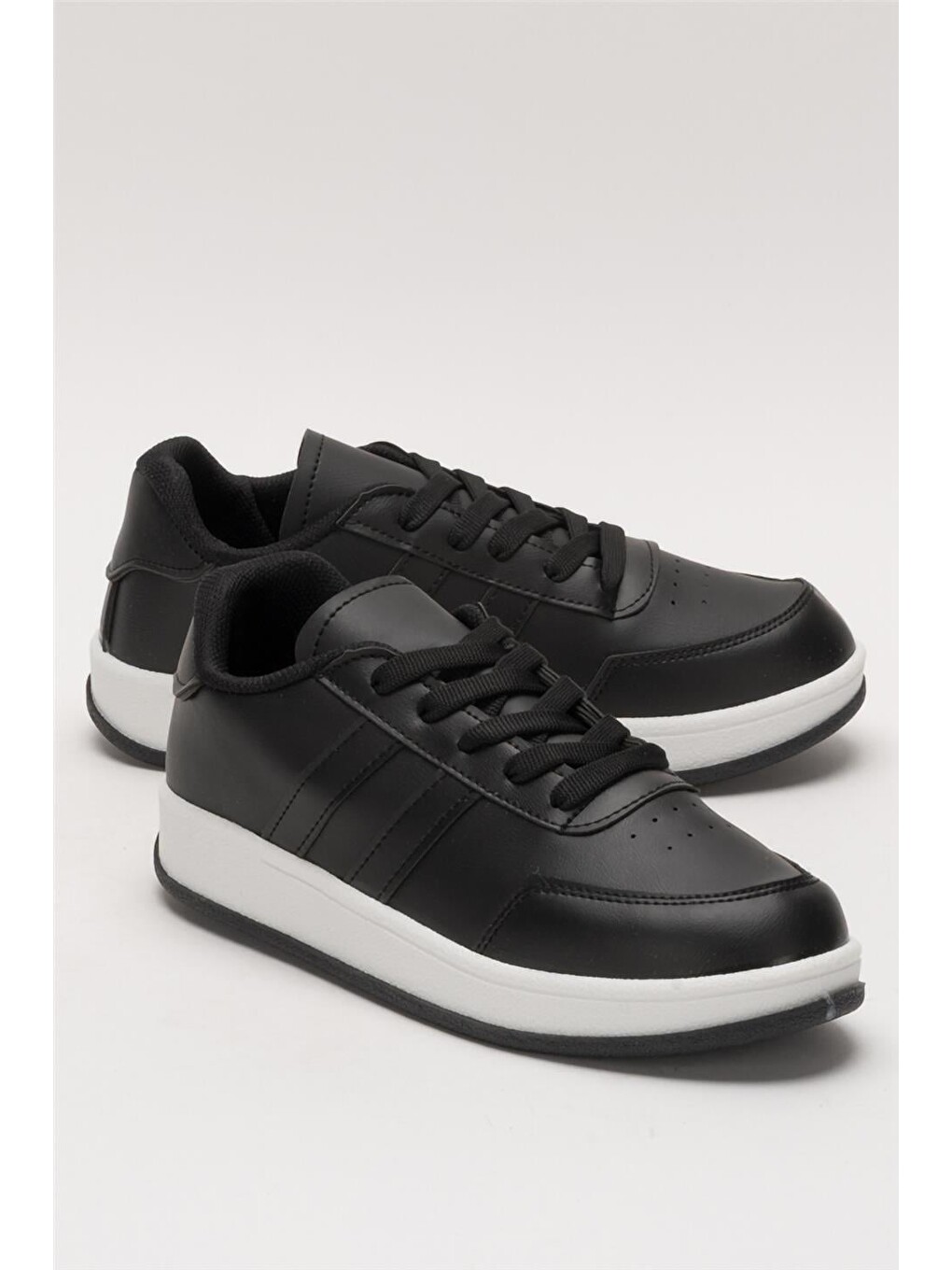 Unisex Düz Hafif Taban Günlük Sneaker Ayakkabı Siyah-1