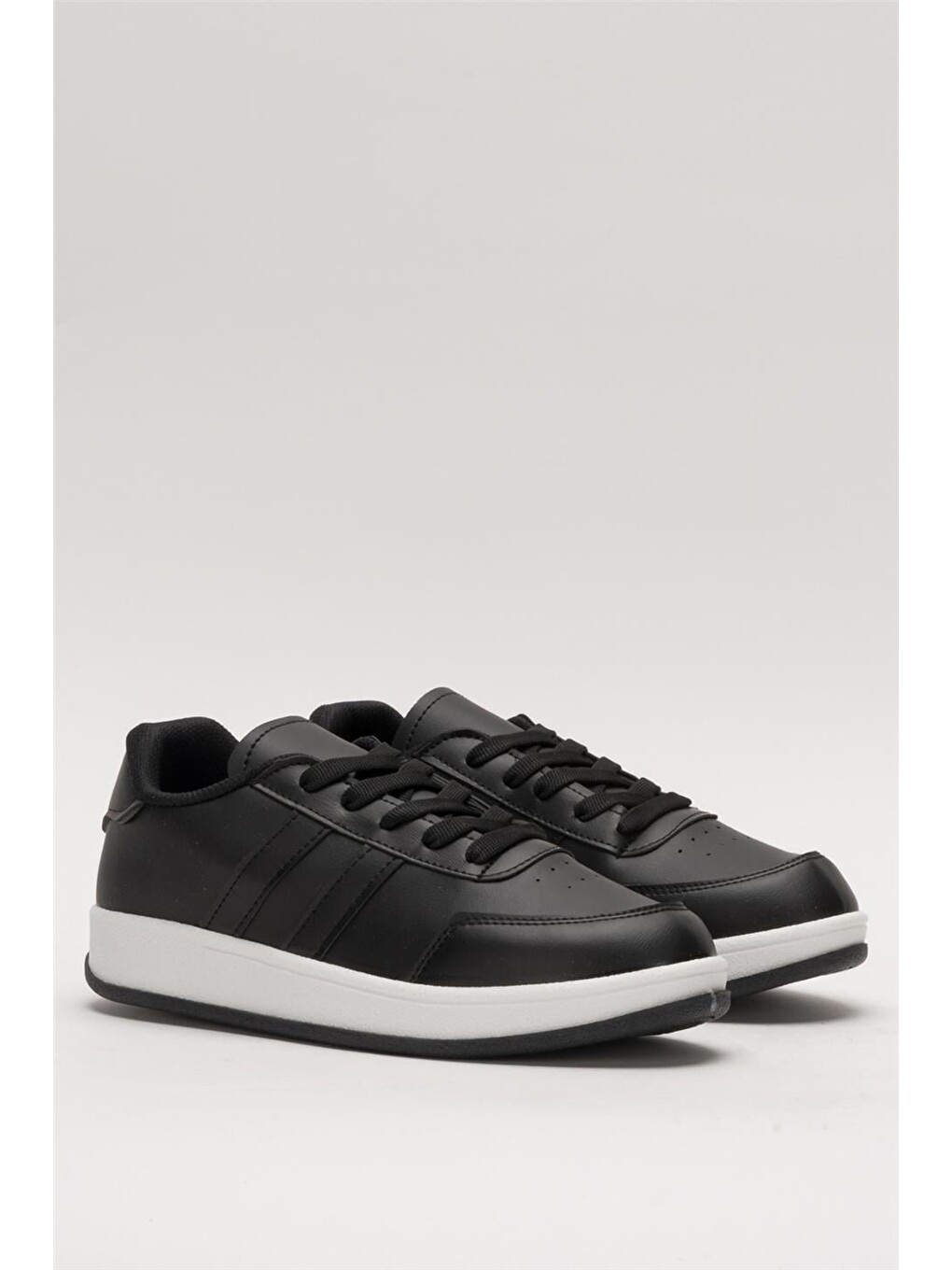 Unisex Düz Hafif Taban Günlük Sneaker Ayakkabı Siyah-2