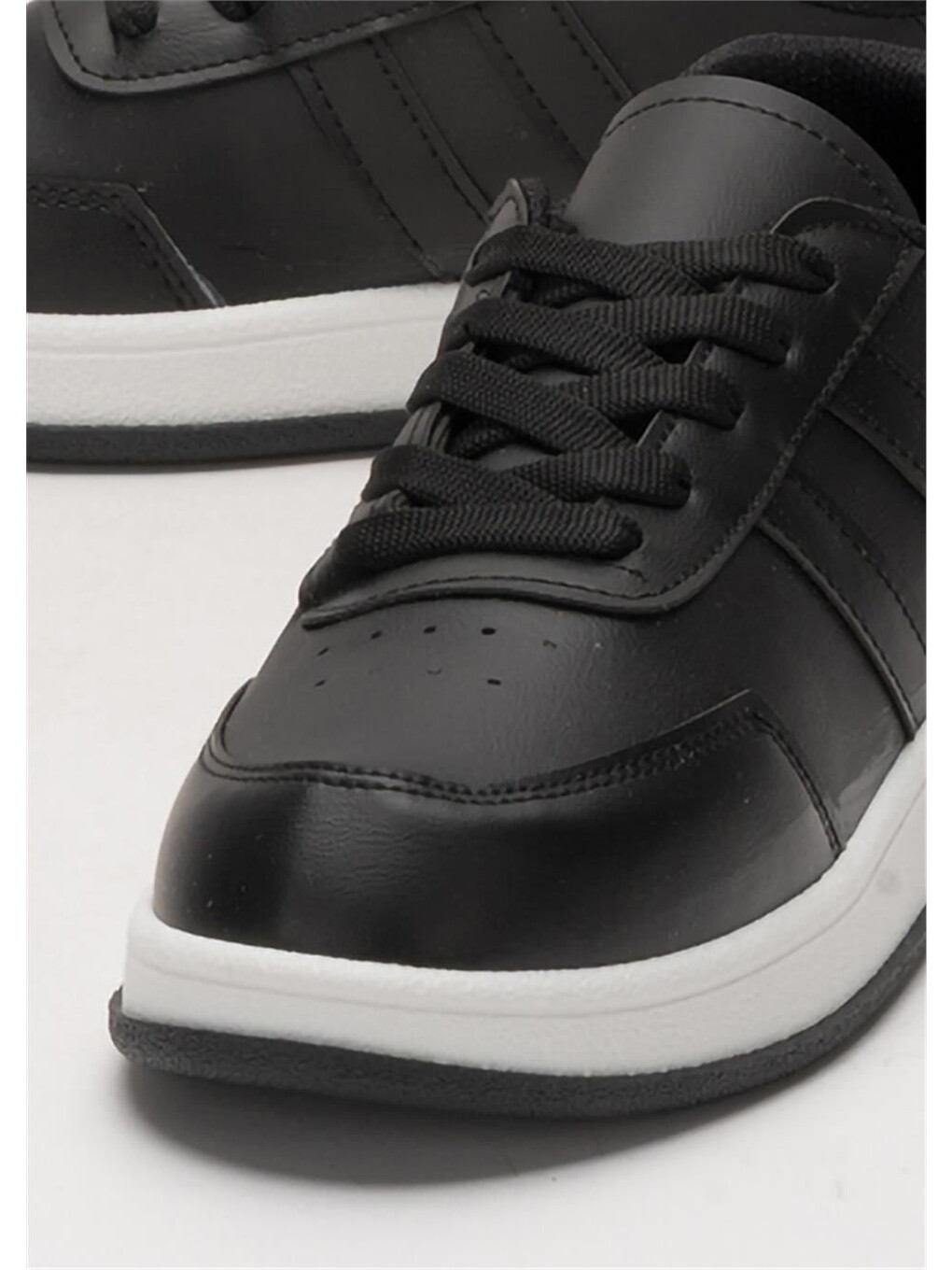 Unisex Düz Hafif Taban Günlük Sneaker Ayakkabı Siyah-4