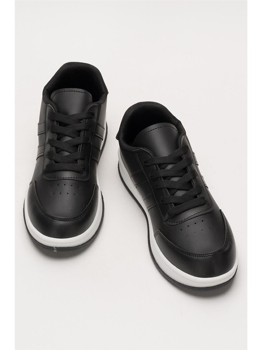 Unisex Düz Hafif Taban Günlük Sneaker Ayakkabı Siyah-5