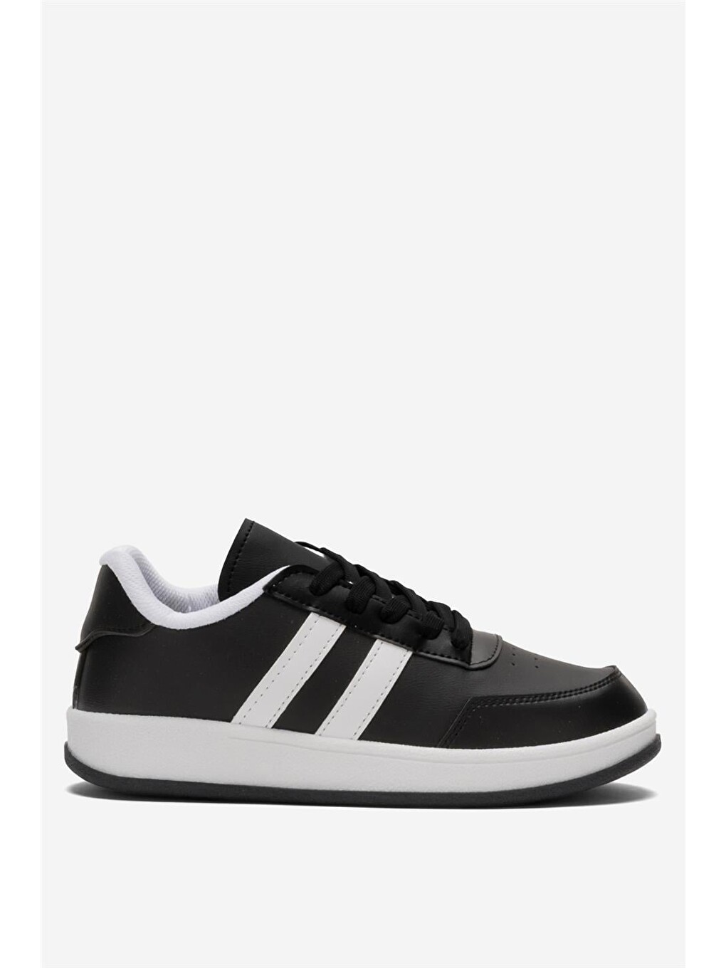 Unisex Düz Hafif Taban Günlük Sneaker Ayakkabı Siyah - Beyaz