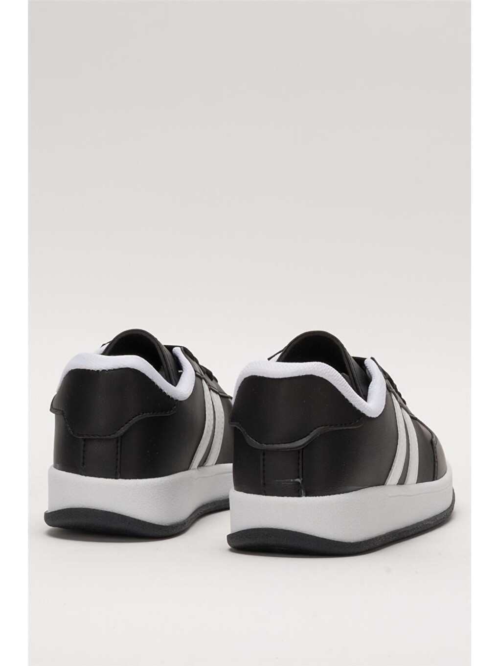 Unisex Düz Hafif Taban Günlük Sneaker Ayakkabı Siyah - Beyaz-3