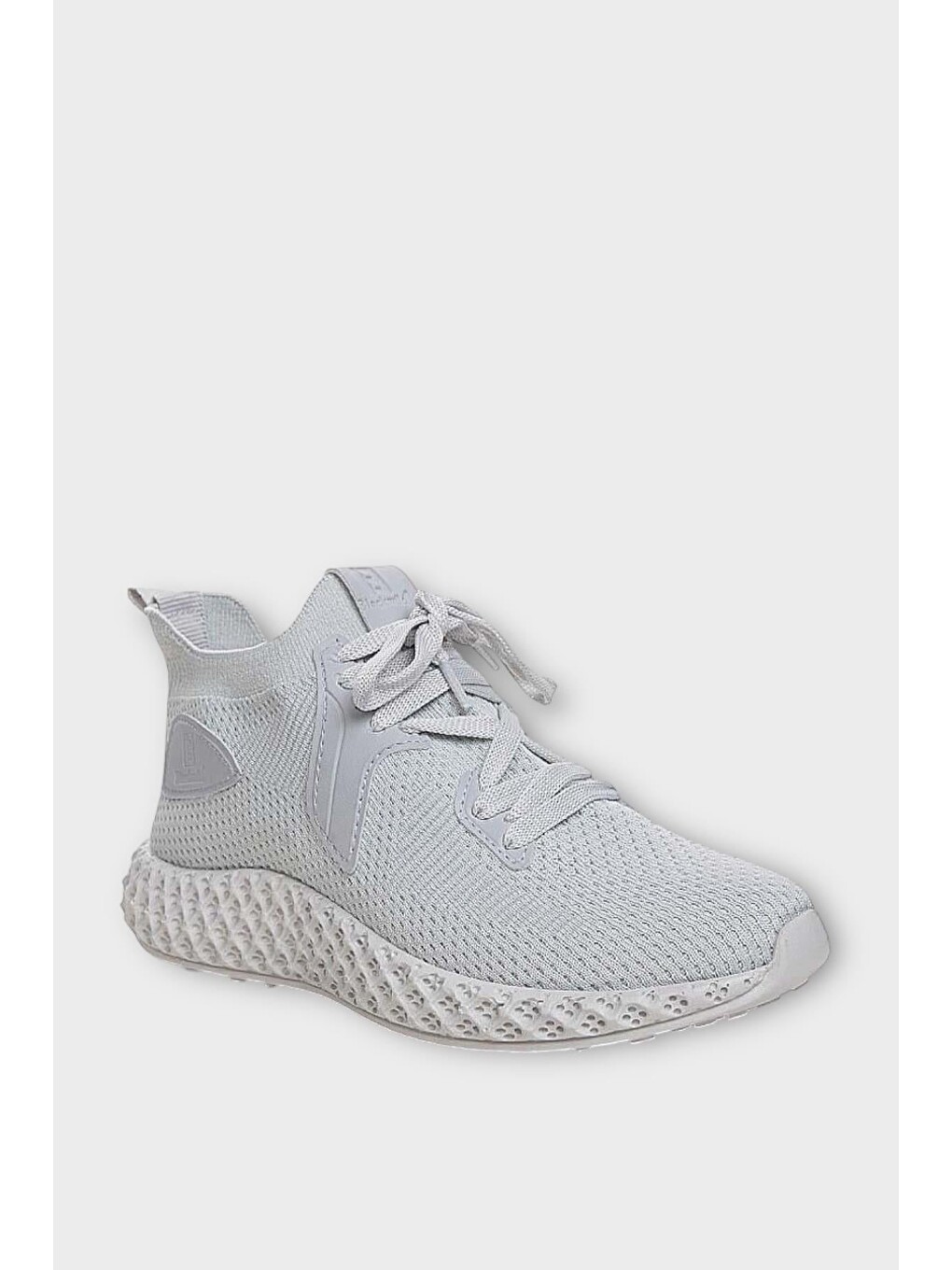 Unisex Triko Örme Sneaker Spor Ayakkabı Gri-1