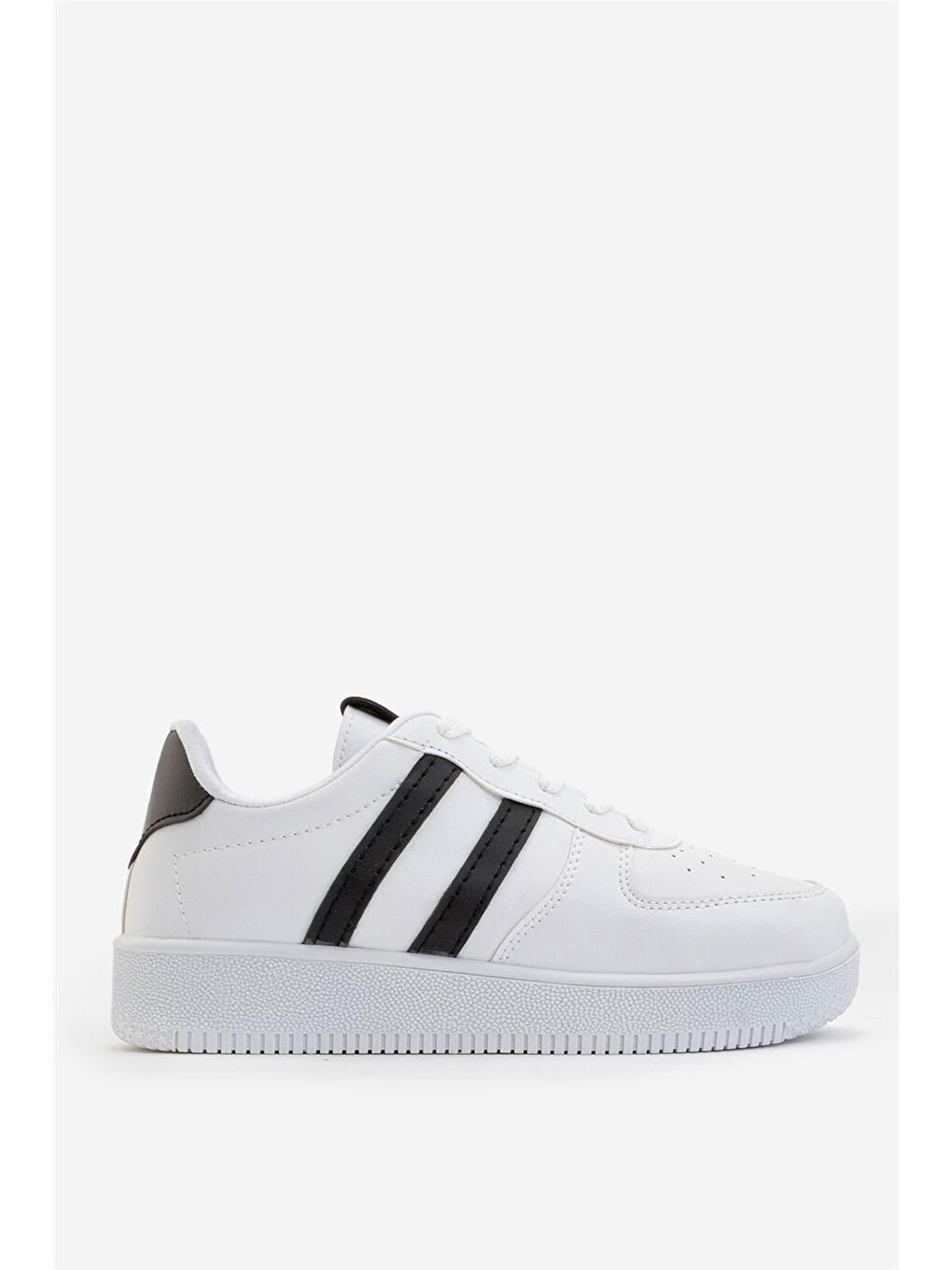 Unisex Bağcıklı Günlükspor Sneaker Ayakkabı Beyaz - Siyah