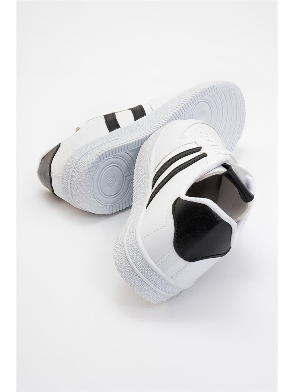 Unisex Bağcıklı Günlükspor Sneaker Ayakkabı Beyaz - Siyah-3