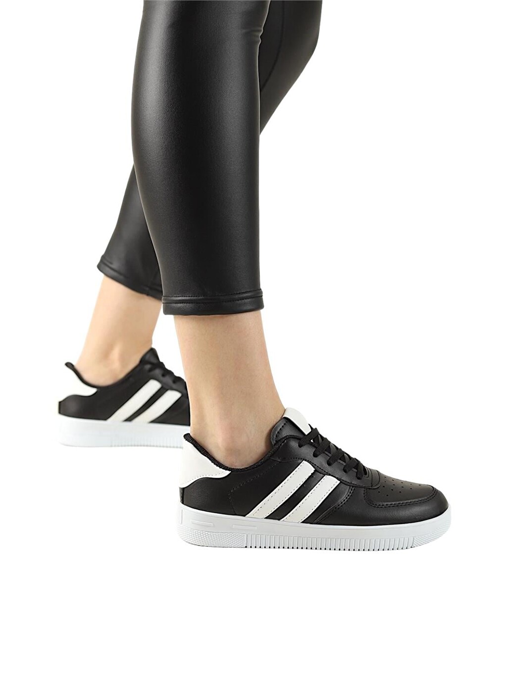 Unisex Bağcıklı Günlükspor Sneaker Ayakkabı Siyah - Beyaz-13