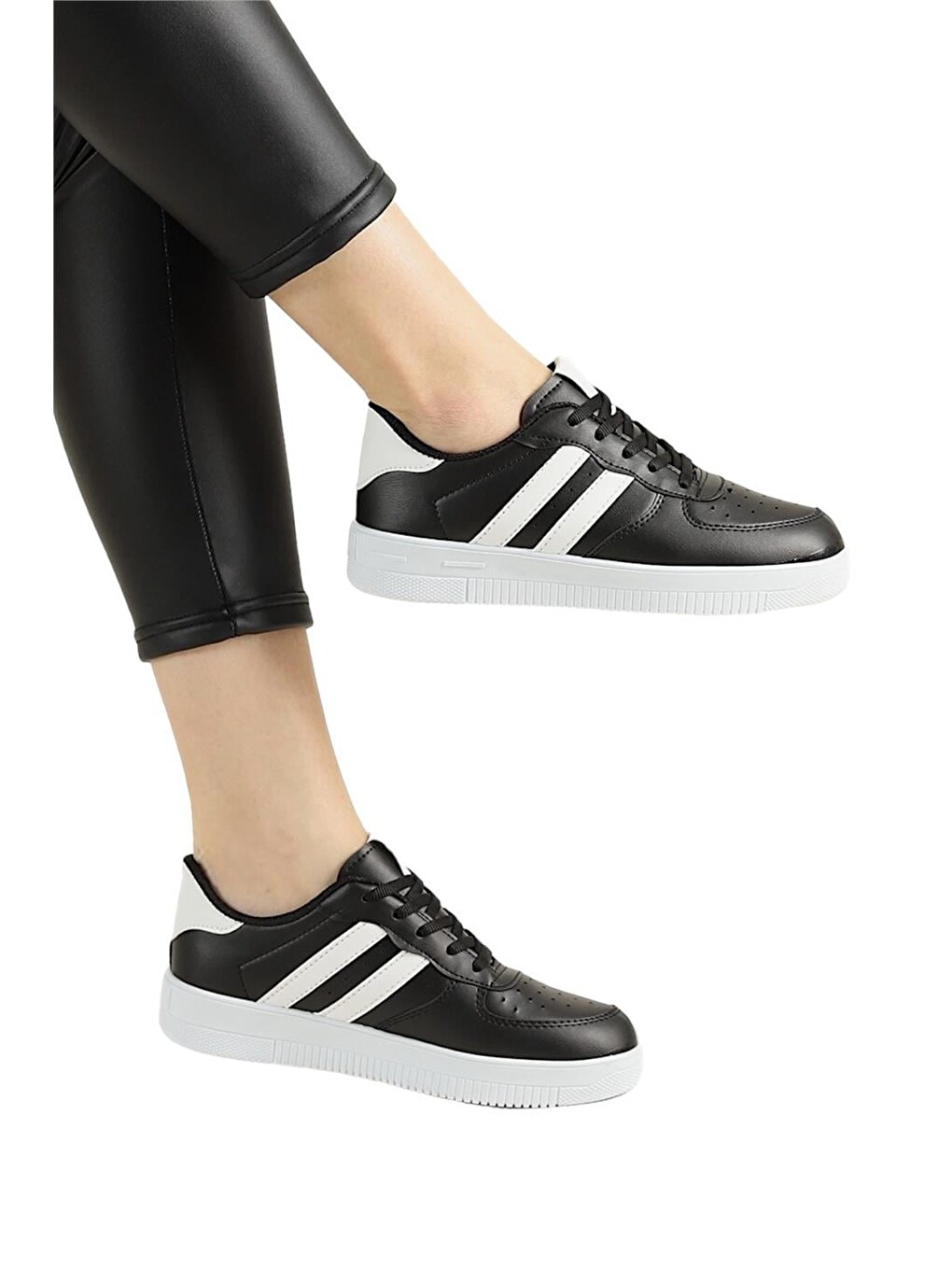 Unisex Bağcıklı Günlükspor Sneaker Ayakkabı Siyah - Beyaz-18