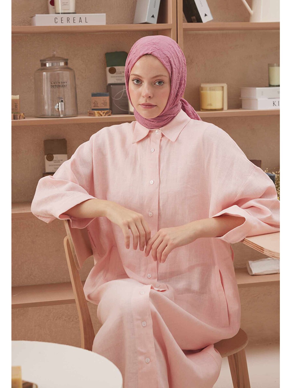 Vual Crash Şal Soft Pembe-2