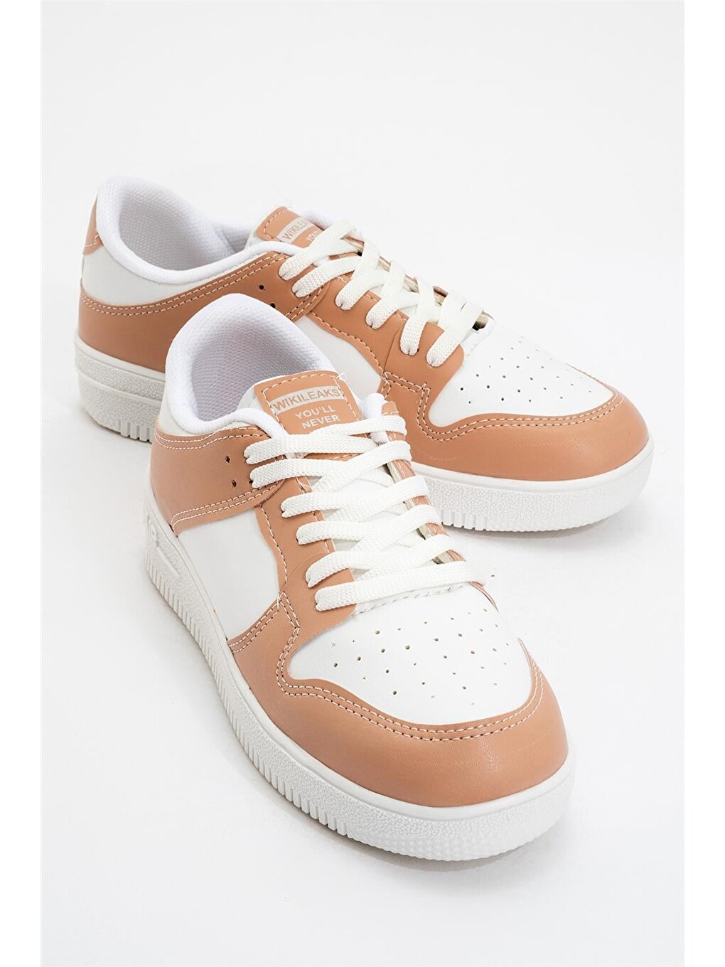 Unisex Spor Sneaker Ayakkabı Beyaz - Pudra-2