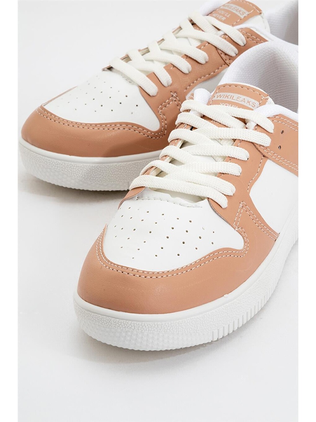 Unisex Spor Sneaker Ayakkabı Beyaz - Pudra-4