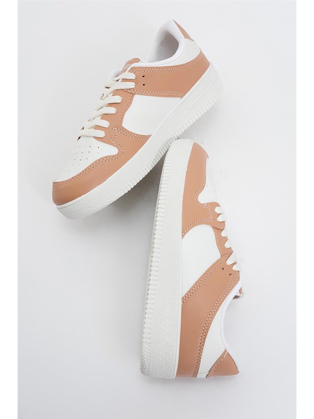 Unisex Spor Sneaker Ayakkabı Beyaz - Pudra-10