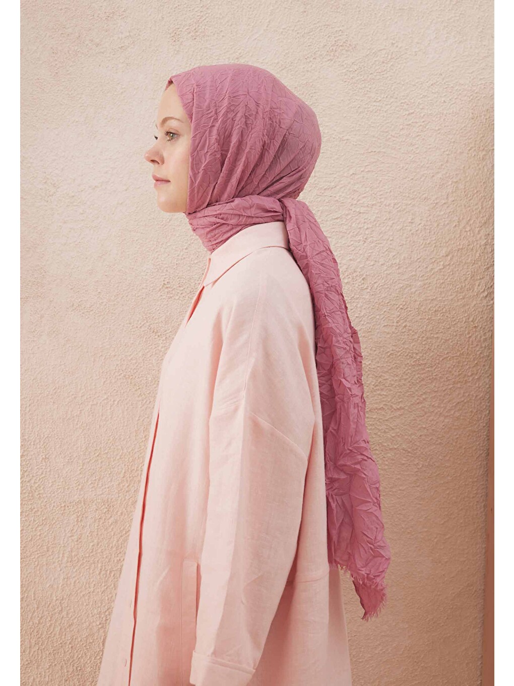 Vual Crash Şal Soft Pembe-5