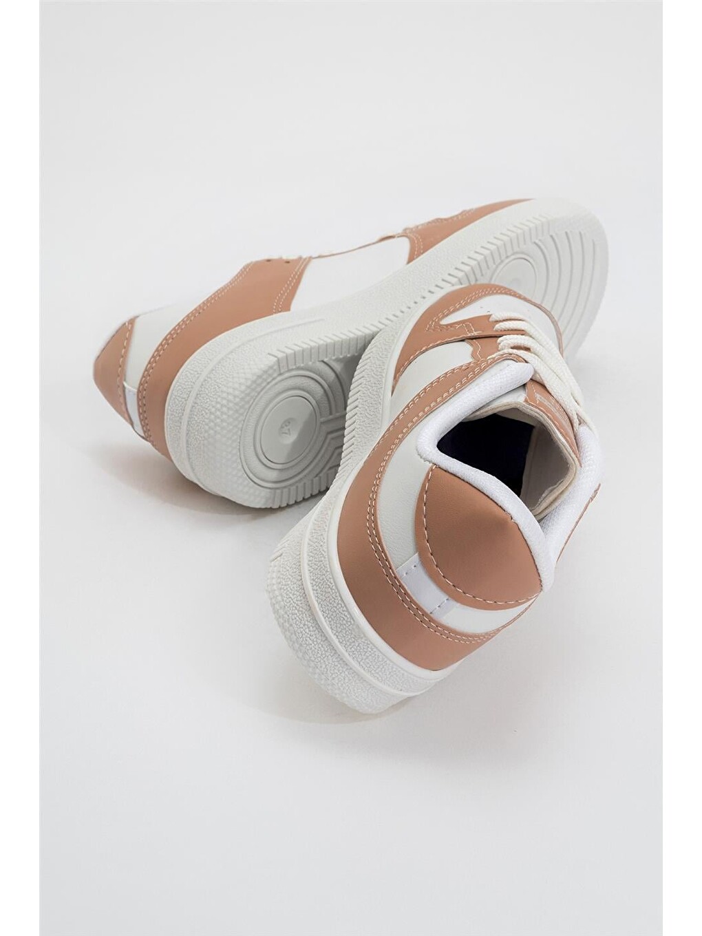 Unisex Spor Sneaker Ayakkabı Beyaz - Pudra-7